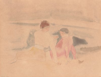 Zonder titel (Twee vrouwen en boten) door Charles Demuth