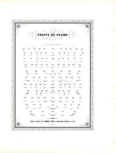 Kalligrafische pennenvlaaien - Tweede serie (print) door Charles Derriey