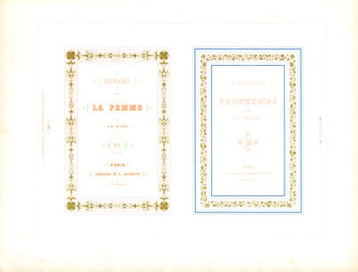 Decoratieve boektitelomlijstingen voor Franse literatuur (print) door Charles Derriey