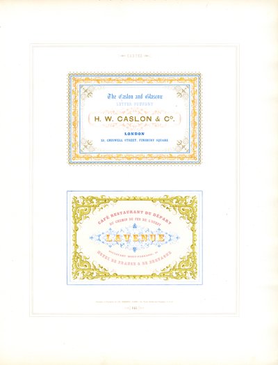 Decoratieve sjablonen voor visitekaartjes met sierlijsten (afdrukken) door Charles Derriey