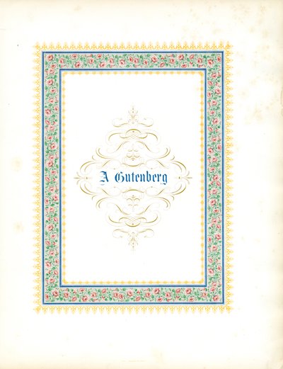 Sierlijst met bloemen en kalligrafische inscriptie (print) door Charles Derriey