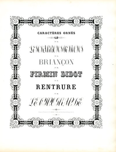 Decoratieve lettertypes met modulaire ornamentlijst (print) door Charles Derriey