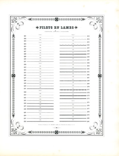 Gestippelde en golvende lijnelementen - Filets en Lames (print) door Charles Derriey
