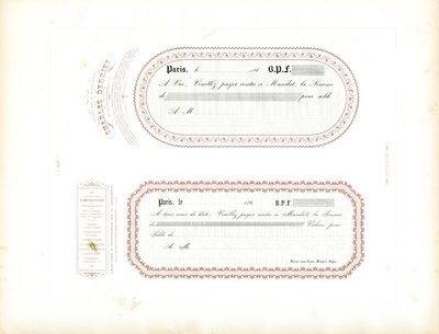 Voorbeelden van betalingsopdrachten (afdrukken) door Charles Derriey