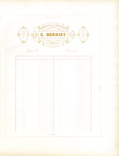 Gouden briefhoofd van Maison C. Derriey (print) door Charles Derriey