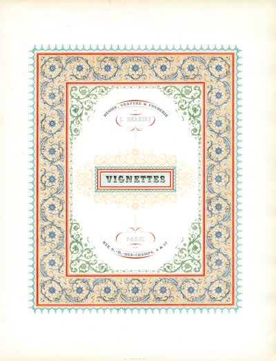 Prachtige titelpagina voor vignetten (print) door Charles Derriey
