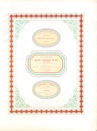 Modelblad voor zakelijke documenten en labelontwerp (afdrukken) door Charles Derriey