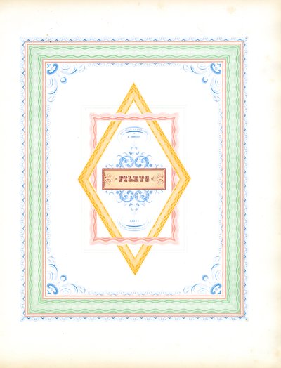 Veelkleurige decoratieve randen (print) door Charles Derriey