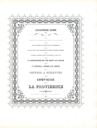 Sierletters met decoratief kader (print) door Charles Derriey