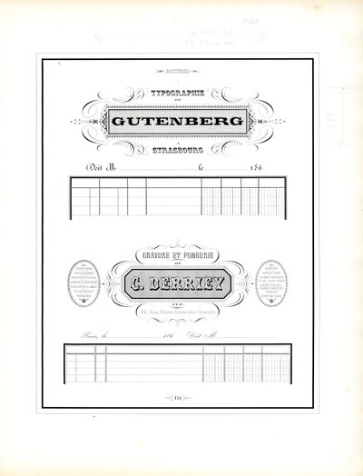 Representatief briefhoofd voor typografie en lettergieterij (print) door Charles Derriey