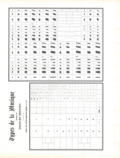 Typografische muziektekens voor muziektypes (print) door Charles Derriey