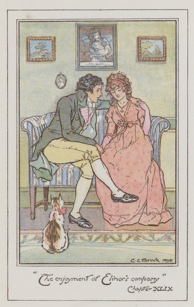 Illustratie voor Sense and Sensibility door Jane Austen door Charles Edmund Brock