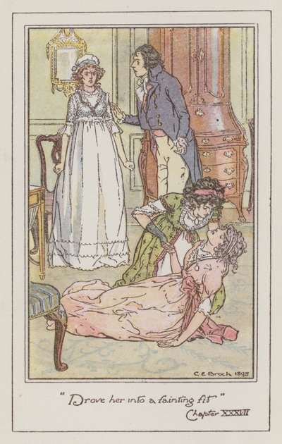 Illustratie voor Sense and Sensibility door Jane Austen door Charles Edmund Brock