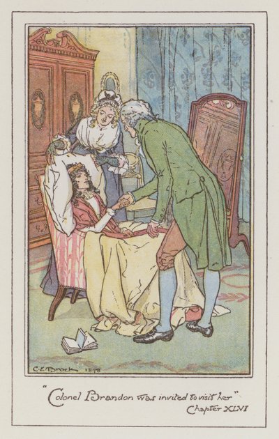 Illustratie voor Sense and Sensibility door Jane Austen door Charles Edmund Brock
