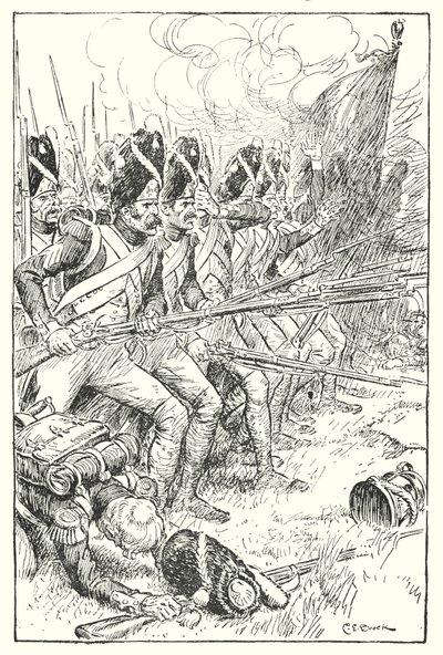 De Franse Garde bij Waterloo door Charles Edmund Brock