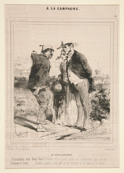Een inlichting, uit de serie A la Campagne door Charles Edouard de Beaumont