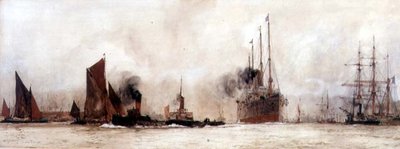 Op de Theems, Gravesend door Charles Edward Dixon