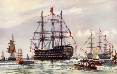 De koningin bij de Spithead Review van 1845 door Charles Edward Dixon
