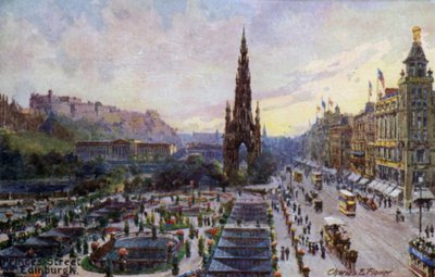 Princes Street, Edinburgh, Schotland door Charles Edwin Flower