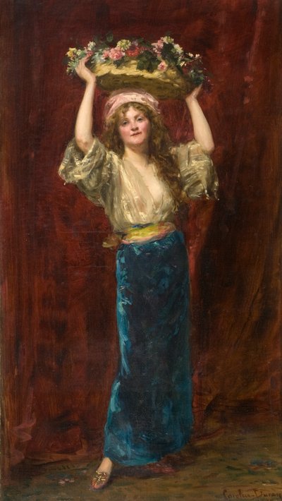 Het bloemenmeisje door Charles Emile Auguste Carolus Duran