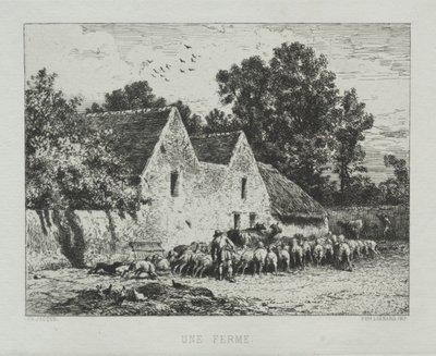 Een boerderij door Charles Emile Jacque