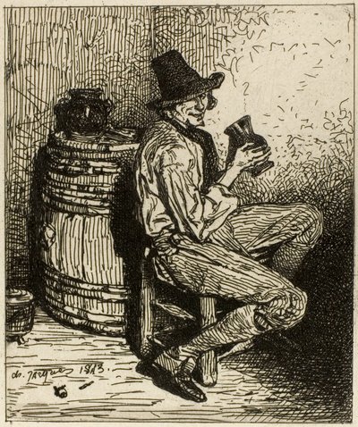 Drinker door Charles Emile Jacque