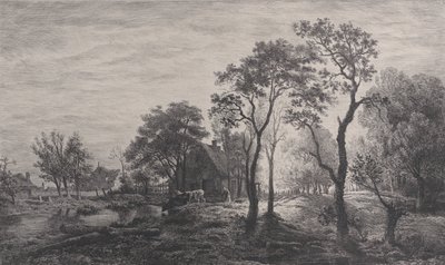 Landschap, naar een schets van Eglon van der Neer door Charles Emile Jacque