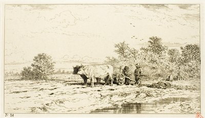 Landschap met boerenarbeiders door Charles Emile Jacque