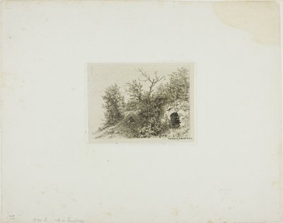 Man zittend op een heuvel door Charles Emile Jacque