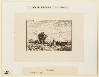 Landschap door Charles Emile Jacque