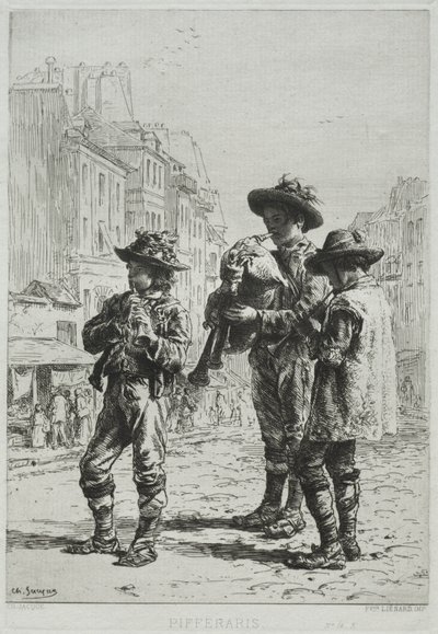 Pifferaris door Charles Emile Jacque
