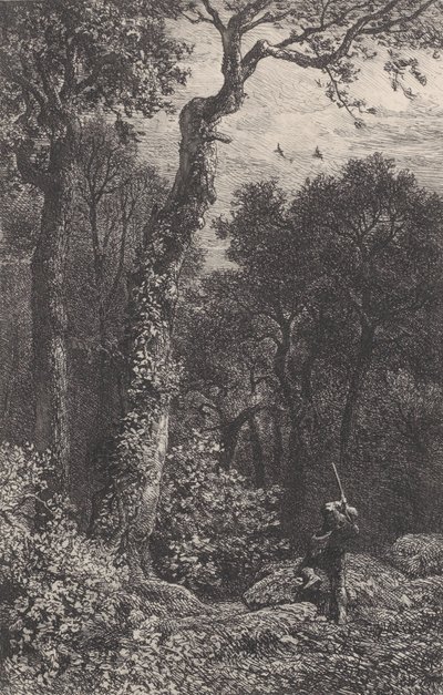 Het Schieten van een Houtsnip door Charles Emile Jacque