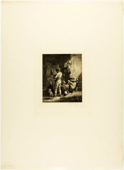 Avondmaal door Charles Emile Jacque