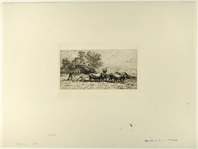 Span ossen door Charles Emile Jacque