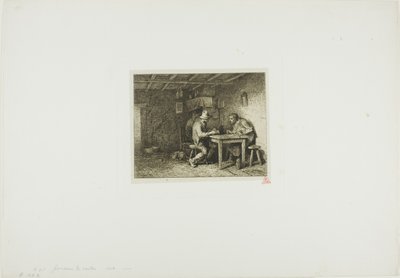 De kaartspelers door Charles Emile Jacque