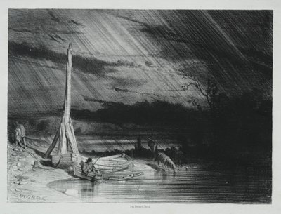 De Visser, Regenachtig Weer, 1847 door Charles Emile Jacque