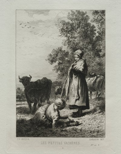 De Kleine Koeherders door Charles Emile Jacque