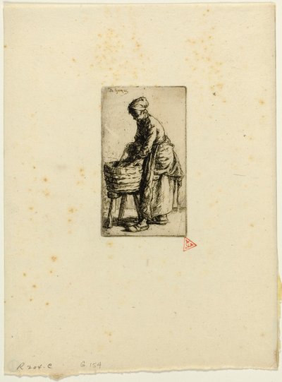 Wasvrouw door Charles Emile Jacque