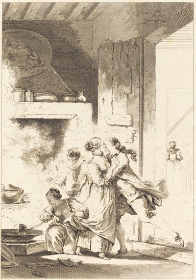 Men Bedenkt Nooit Alles door Charles Emmanuel Patas after Jean Honoré Fragonard