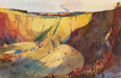 Waar de Cullinan Diamond werd gevonden, Premier Mine (kleurenlitho) door Charles Ernest Peers