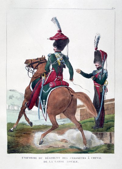 Uniformen van het regiment van de Franse koninklijke garde, 1823 door Charles Etienne Pierre Motte