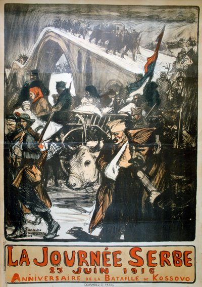 25 juni 1916 - Serviëdag, Franse Eerste Wereldoorlog poster, 1916 door Charles Fouqueray