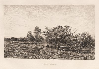 Appelbomen in Auvers (Pommiers à Auvers) door Charles Francois Daubigny