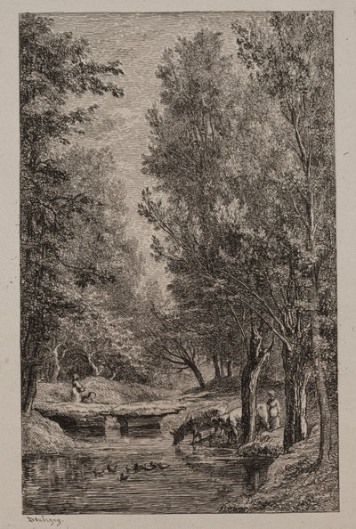 Beek in de Val Mondois, c. 1862 door Charles Francois Daubigny
