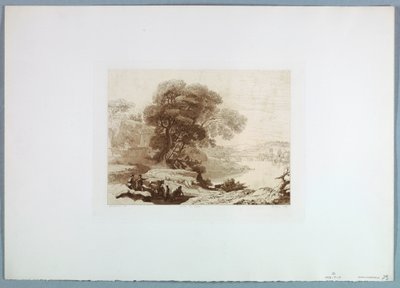 Tekening, Landschap (naar Claude Lorraine), 1849 door Charles Francois Daubigny