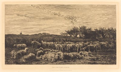 Grote schaapskooi door Charles Francois Daubigny