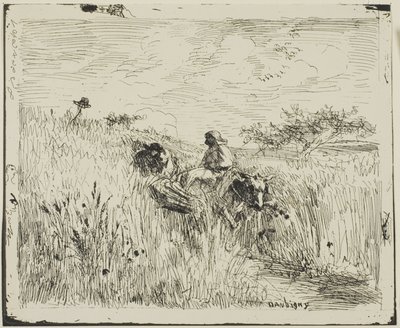 Pad door het tarweveld door Charles Francois Daubigny