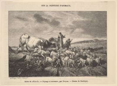 Salon de 1850-51, Landschap en Dieren, door Troyon door Charles Francois Daubigny