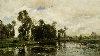De rand van de vijver door Charles Francois Daubigny
