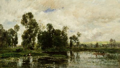 De rand van de vijver door Charles Francois Daubigny